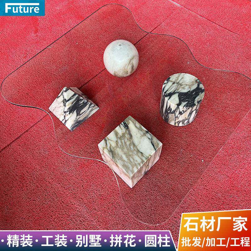 天然大理石台面餐桌一体异形台面及餐桌茶几面吧台面鞋柜面石材