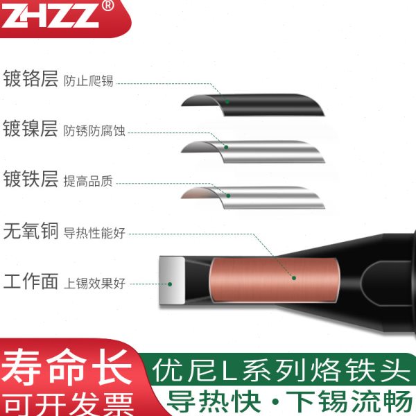 优琳烙铁头 L2D-N L3D-N L4D-N铬铁头200W优尼全自动焊锡机洛铁头