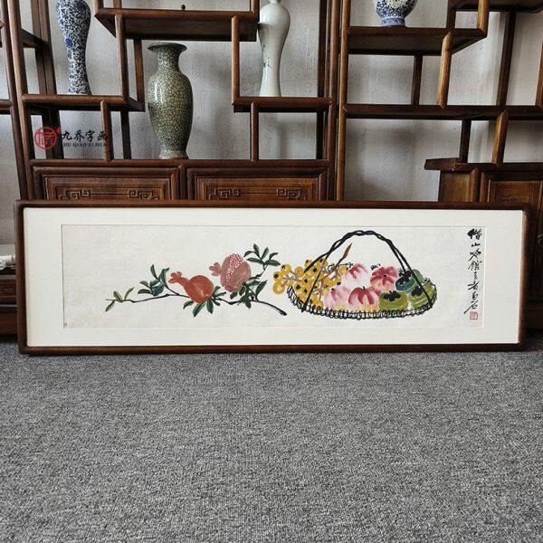 名家字画齐白石国画石榴新中式客厅背景墙装饰画餐厅寓意好的挂画