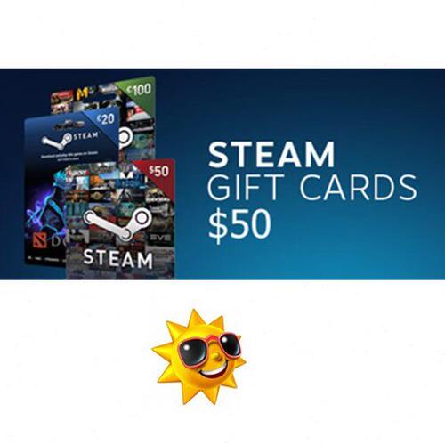 正版美国steam钱包充值点卡50美元 steam wallet gift card USD50