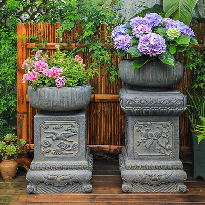 陋石坊石墩花盆底座庭院摆件造景布置花园装饰仿石雕中式仿古柱墩