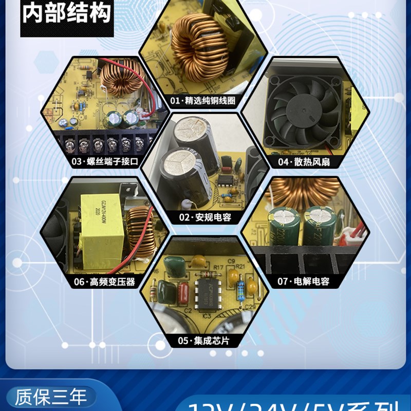 LED防雨开关电源12V400W户外防雨水24V发光字变压器监控5V70A专用