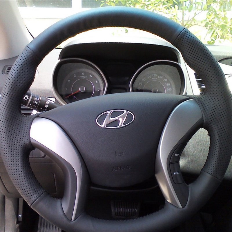 现代朗动悦动名图瑞纳ix25ix35领动手缝方向盘套把套改装