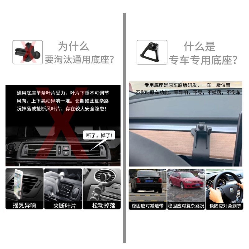 用于特斯拉model3 Y车载手机支架拉modelX/S无线充电专用导航22款