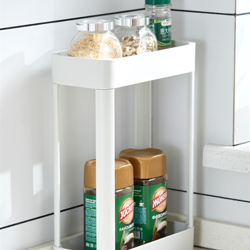 浴室三脚架置物架卫生间洗手台面落地桌面免打孔双层厨房收纳架子