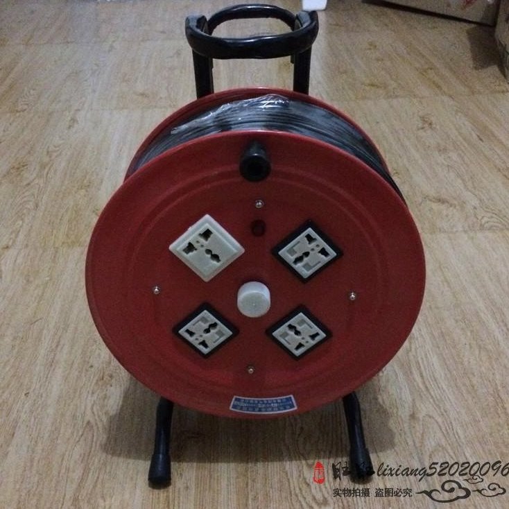 移动电缆盘2芯X4平方 100米绕线盘 线缆盘220V便携式放线盘卷线盘