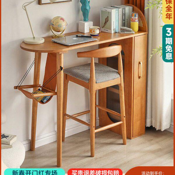 吧台桌家用阳台桌玄关长条桌实木隔断咖啡桌小户型窄餐桌休闲桌子