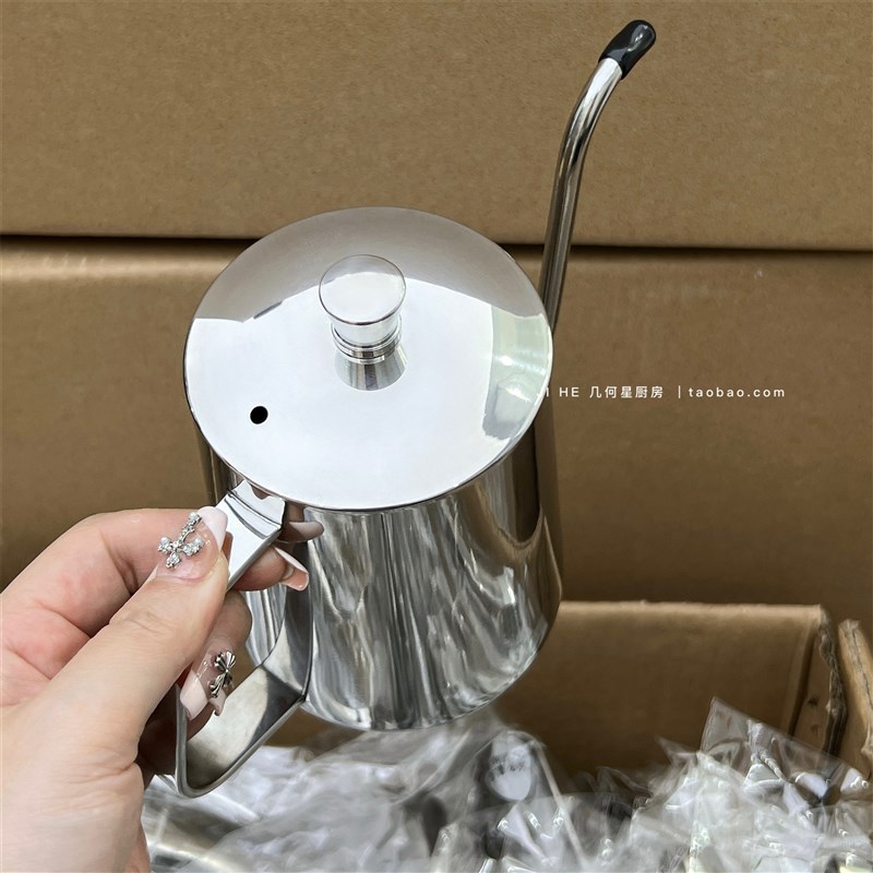 304不锈钢挂耳咖啡手冲壶细嘴大号600ML鹅颈烧水壶垂直均匀出水