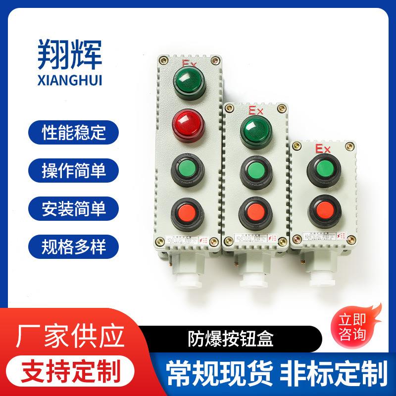 防爆按钮盒BZC-A2D1二位三位防触碰防撞按钮开关盒防爆安全盒