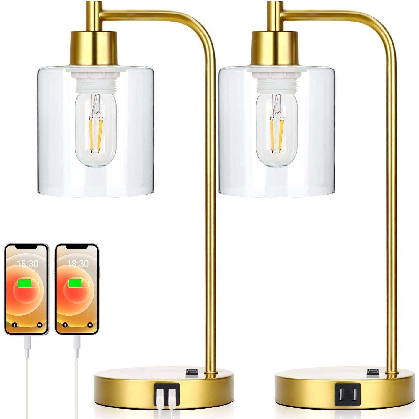 美式台灯卧室简约创意USB无线冲触摸调光玻璃工业书房LED阅读,家装灯饰光源,其它灯具灯饰,淘宝优惠券,粉丝福利购,淘宝优惠卷