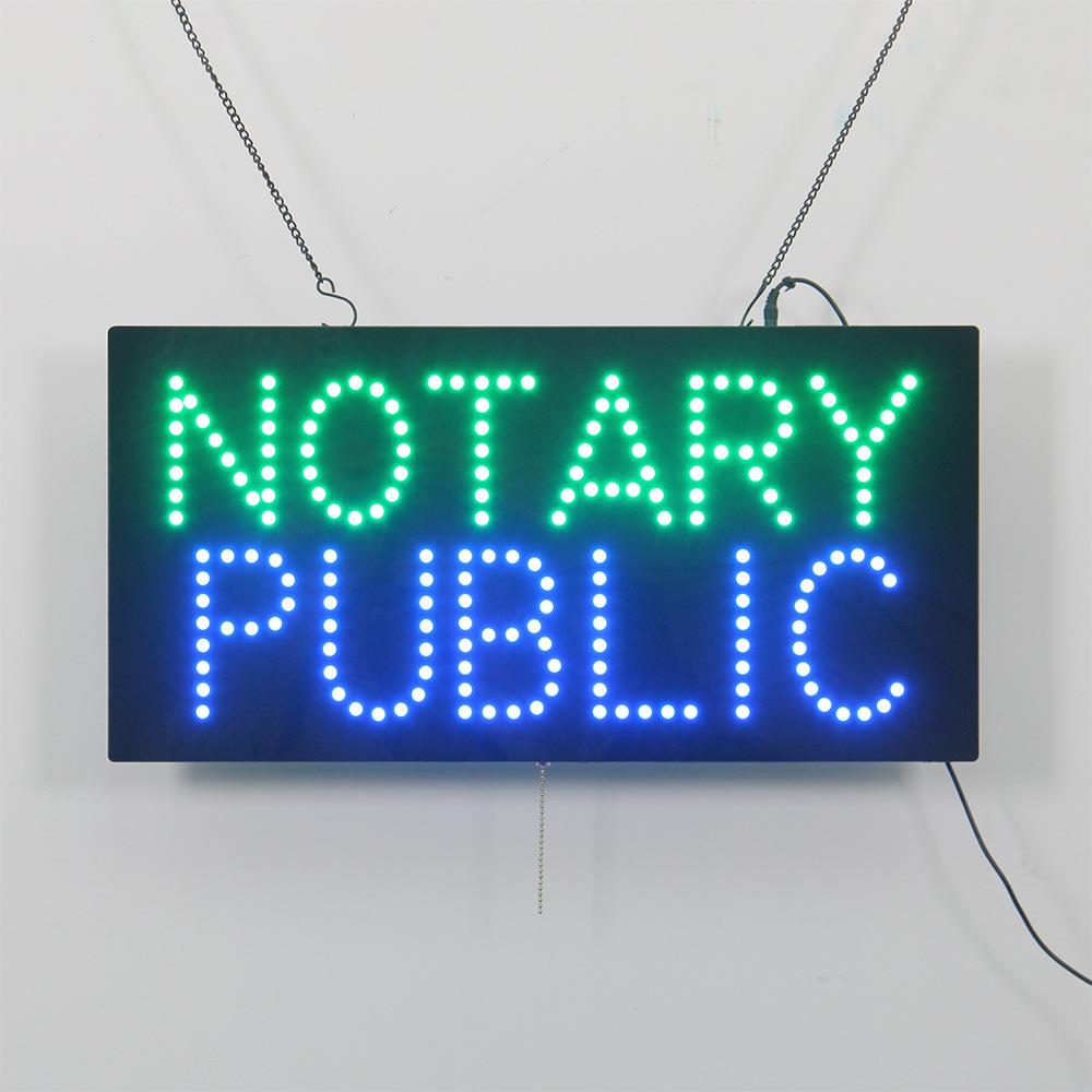 LED招牌灯箱广告牌炫彩营业牌LEDNOTARYPUBLICSIGN60x30cm