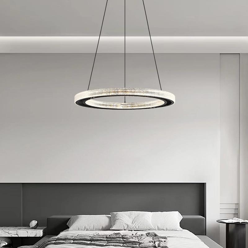 全铜极简客厅吊灯简约现代大厅吊灯卧室餐厅圆形灯具全屋套餐