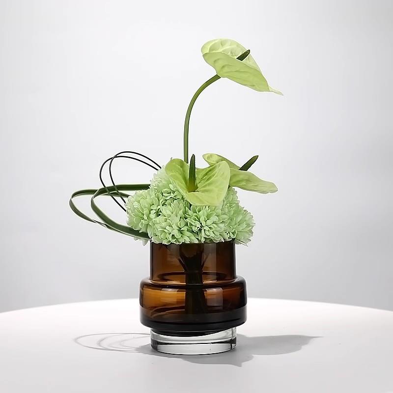 现代轻奢高档水晶玻璃花瓶仿真花艺样板间售楼处营销中心花艺摆件