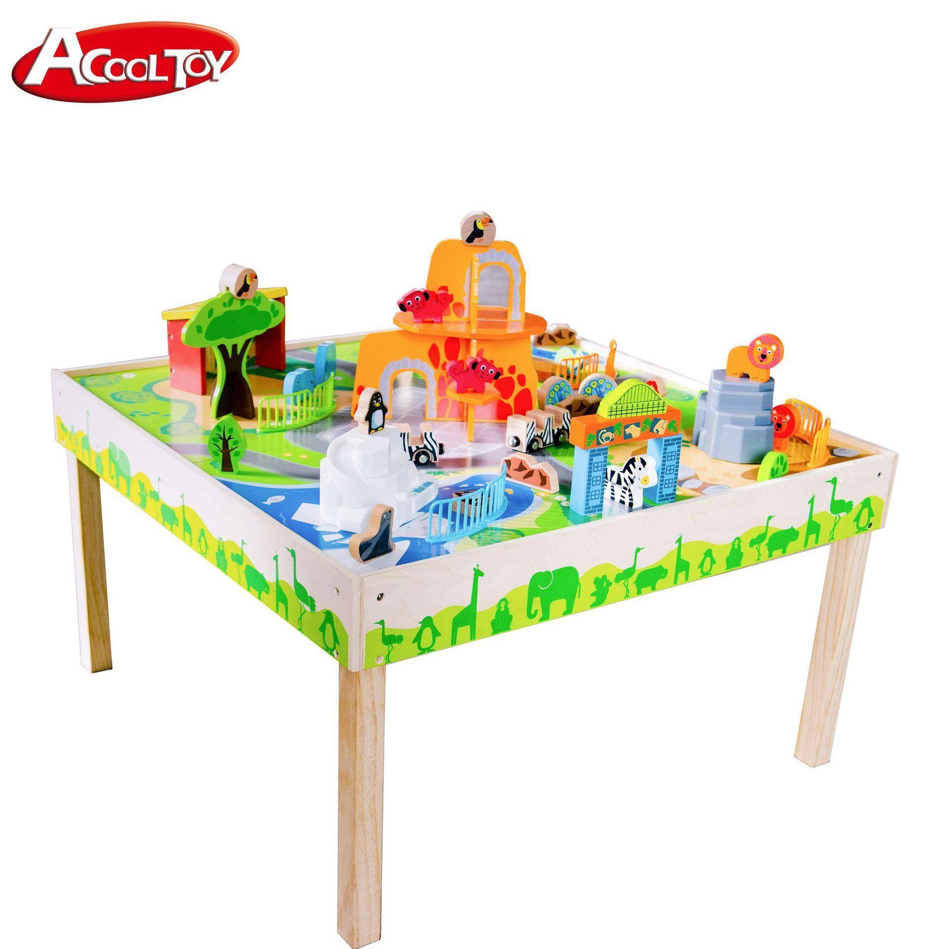儿童大号多功能游戏组合动物园桌子幼儿园外贸早教益智木制玩具