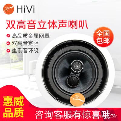 Hivi/惠威VR6-SC定阻同轴吸顶喇叭立体声天花喇叭吊顶音响音箱