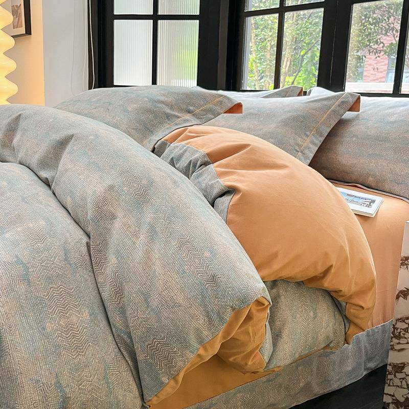 磨毛四件套纯棉加厚超柔软床上用品亲肤裸睡床单被套床笠礼袋包装