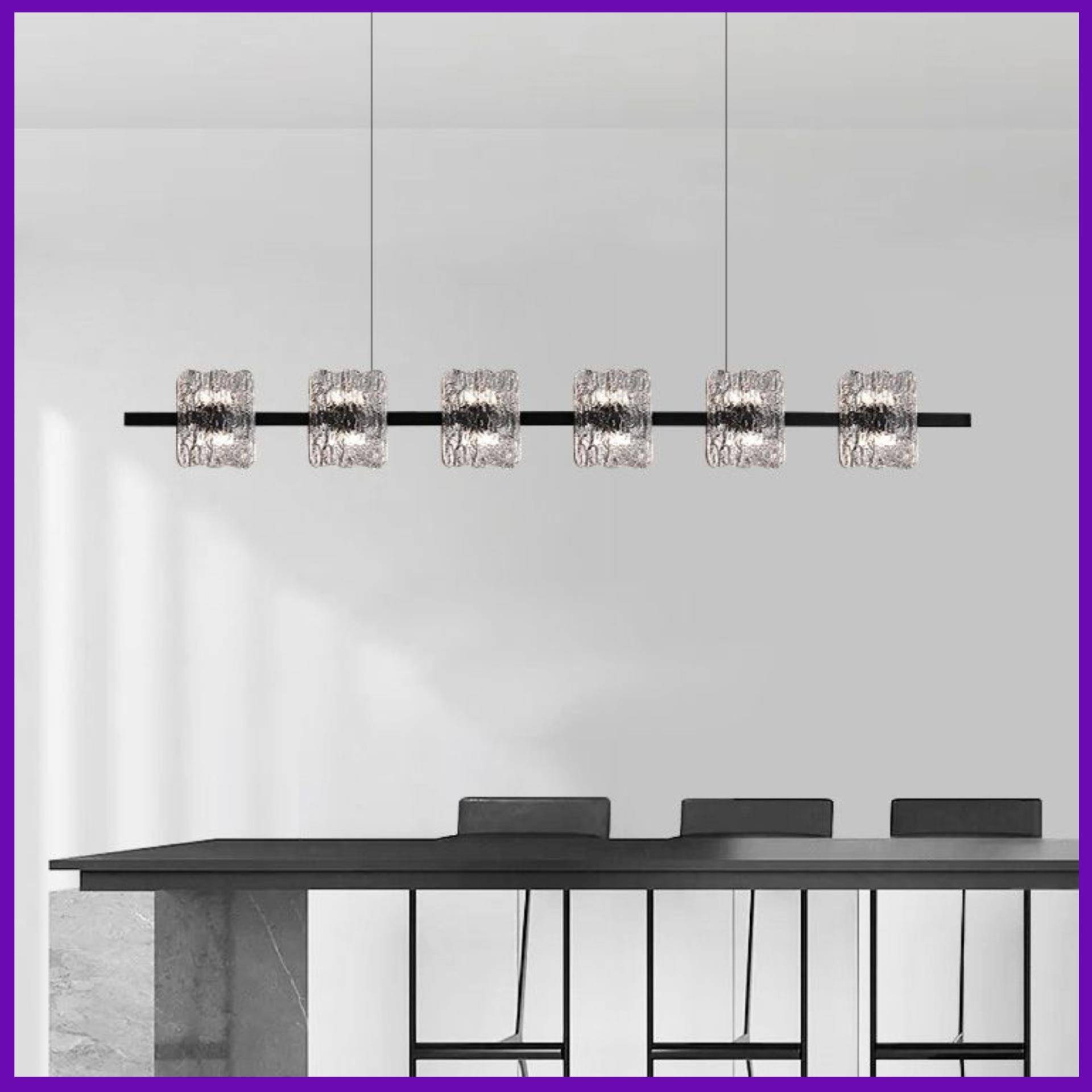 意式极简餐厅吊灯现代简约2024新款设计师创意吧台树脂长条灯