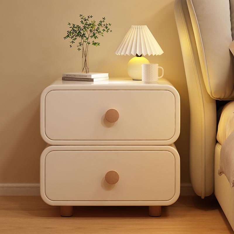 实木床头柜2024新款简约现代小型轻奢高级感奶油风卧室家用床边柜