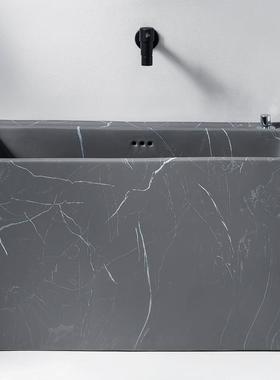 加大号灰色大理石纹家用陶瓷拖把池阳台卫生间拖布池落地式墩布池