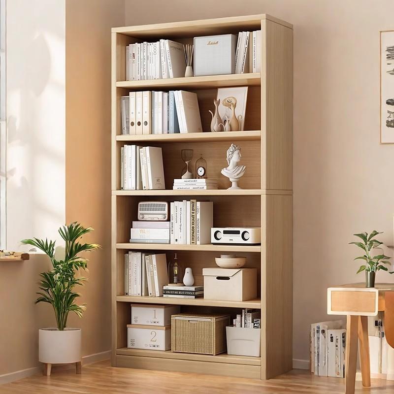 书架落地置物架一体靠墙收纳储物柜子学生家用转角书柜