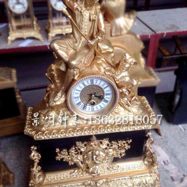 铜钟 纯铜机械镀金座钟 欧式钟 仿古董西洋钟 壁炉玄关台钟 法国