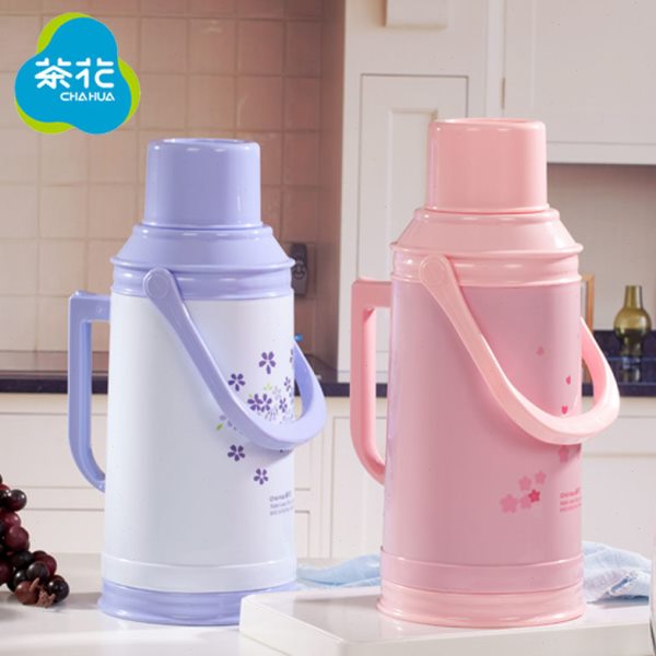 茶花保温暖壶塑料外壳家用热水瓶保温壶老式学生用宿舍大容量3L