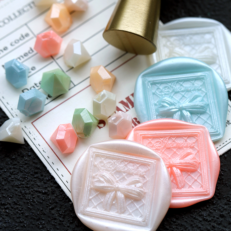 原创钻石火漆印章蜡粒珍珠色 信封请柬印章手账DIY珠光色火漆蜡粒