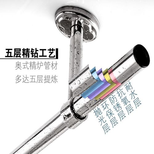 晾衣杆阳台固定式顶装防风家用上下双层凉衣捍不锈钢波浪304悬挂