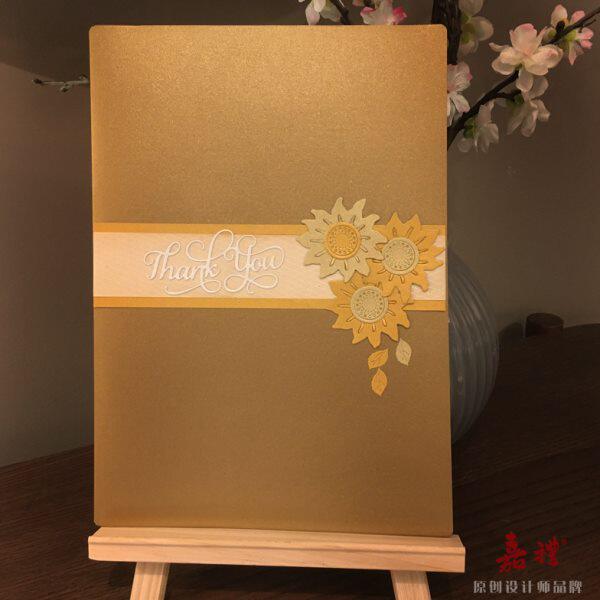高档A4缎带手工贺卡定制商务感谢生日祝福送长辈领导退休慰问卡片
