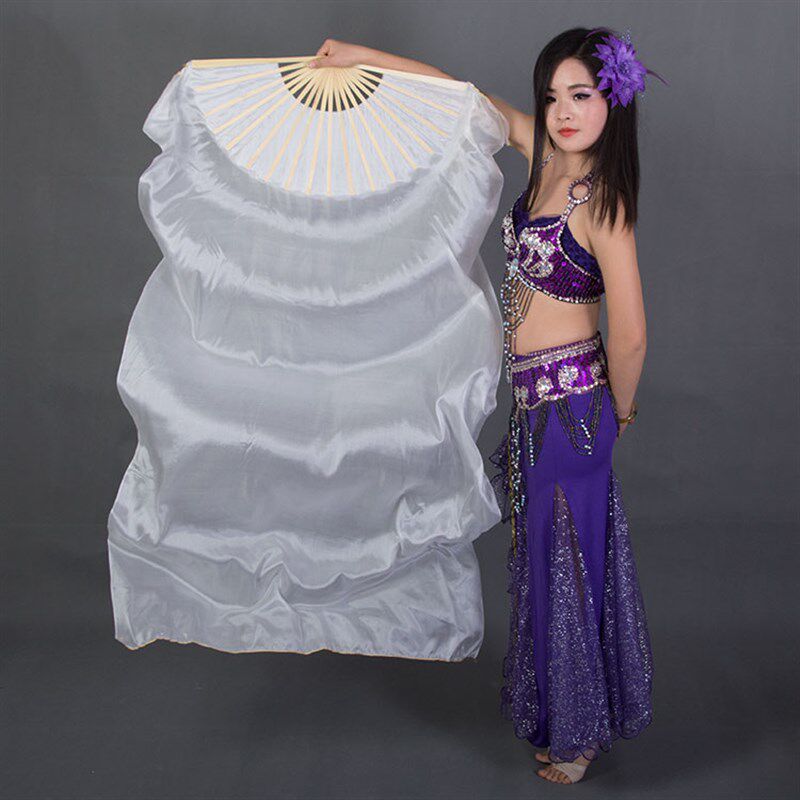 艺都 肚皮舞扇子1.2米 1.5米 1.8米真丝舞蹈长扇 表演演出道具1把