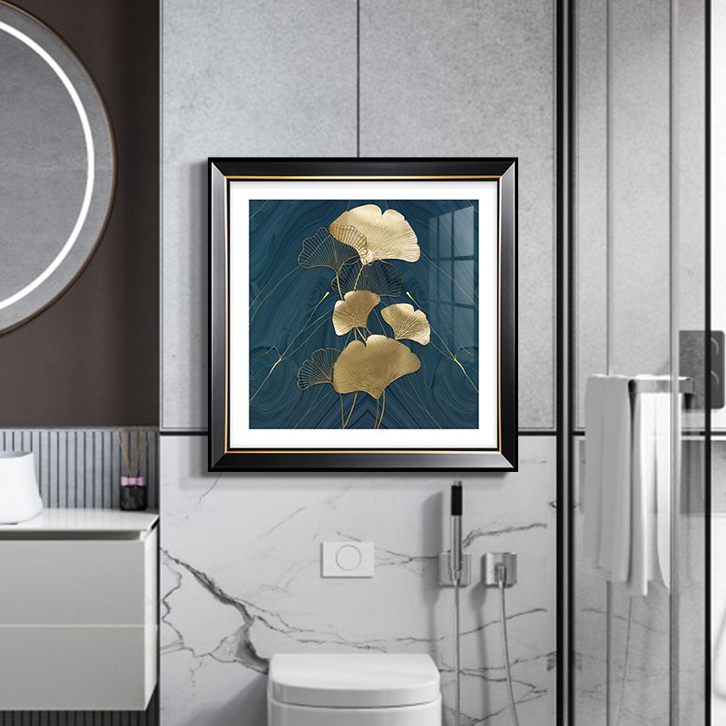 轻奢美式卫生间装饰画铝板防水画浴室厕所免打孔简约挂画酒店图片