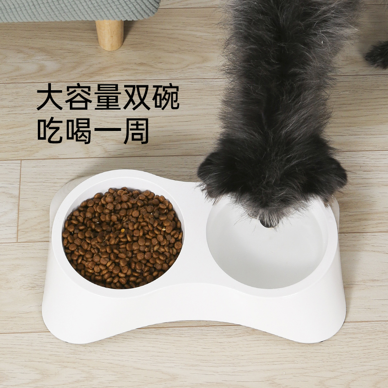 狗碗大型犬狗食盆双碗宠物大容量防打翻饭盆喝水一体猫咪小狗用品