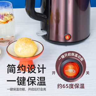 龙力LL 8835家用保温烧水壶304不锈钢自动断电2.2升防烫电热水壶