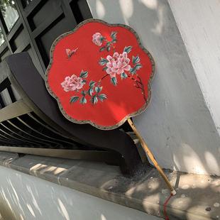苏州刺绣古风扇子绣花湘妃竹手工苏绣圆扇竹制宫廷双面汉服团扇