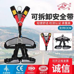 攀岩全身安全带护腰护腿可拆卸倒挂蹦极安全带风力全身安全带