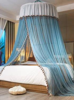 A10L吊顶圆顶公主风欧式蚊帐家用免2.0米床1.5m1.8双人吸顶纹