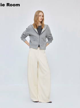 RandieRoom  【白白神裤】垂感弯刀休闲绒感卫裤直筒垂坠休闲裤女