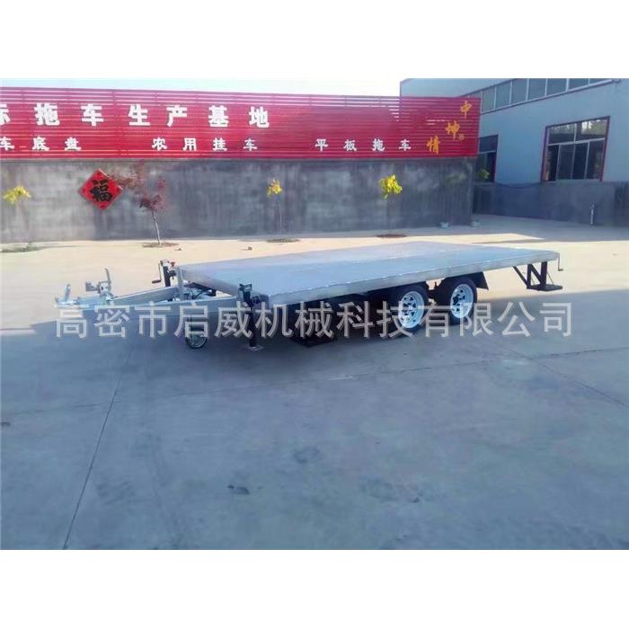 吨镀锌拖车出口外贸平板拖车牵引挂车厂家外贸设备底盘