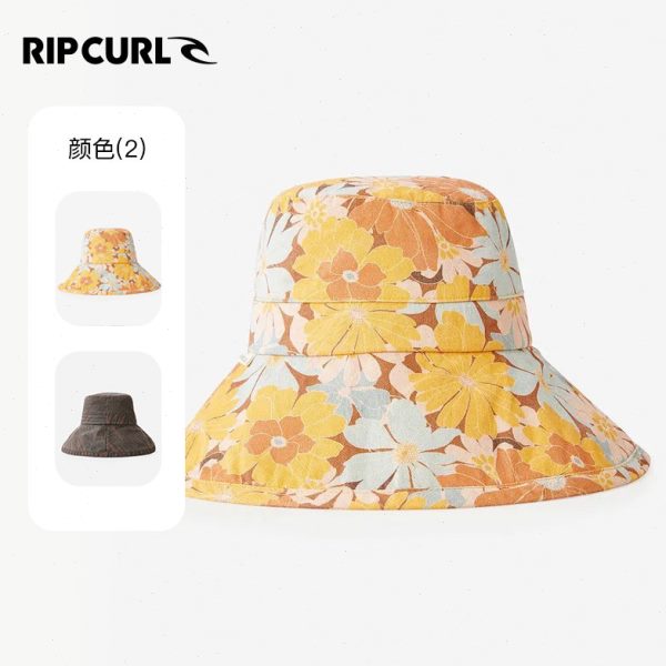 澳洲RIPCURL帽子女士显脸小百搭圆顶渔夫帽冲浪沙滩帽防晒防uv帽
