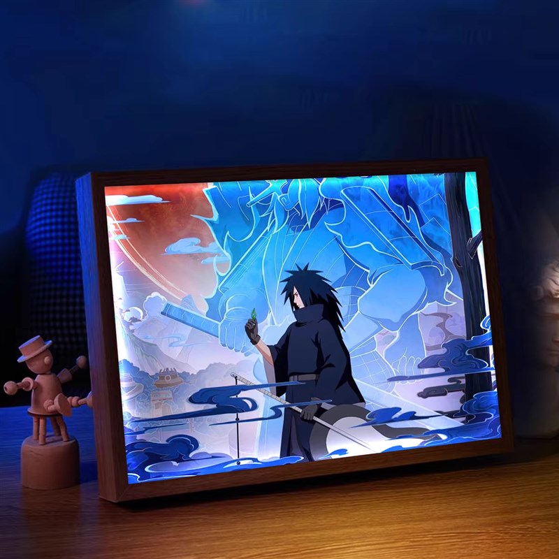 火影忍者灯光画鸣人佐助相框手办摆件二次元动漫周边小夜灯装饰画