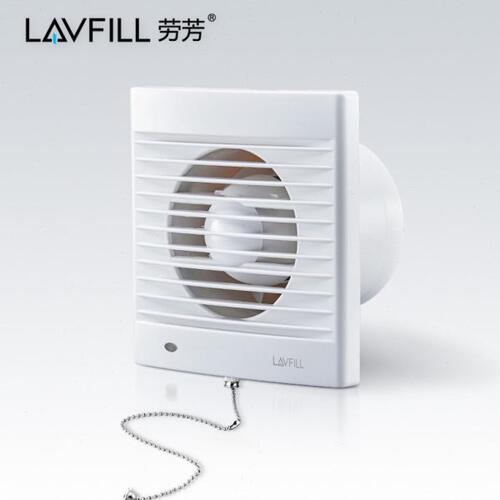 LAVFILL劳芳换气扇方形4寸带拉绳止逆阀防风墙壁家用卫生间排气扇