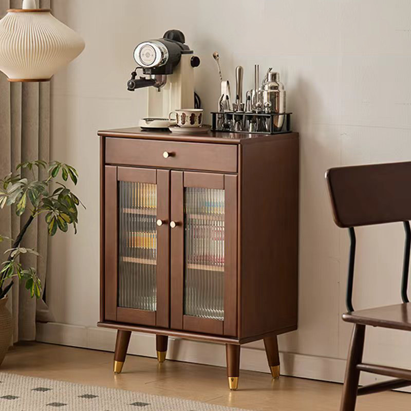 北欧实木餐边柜茶水柜收纳一体客厅靠墙储物柜多功能胡桃色小立柜,住宅家具,餐边柜,淘宝优惠券,粉丝福利购,淘宝优惠卷