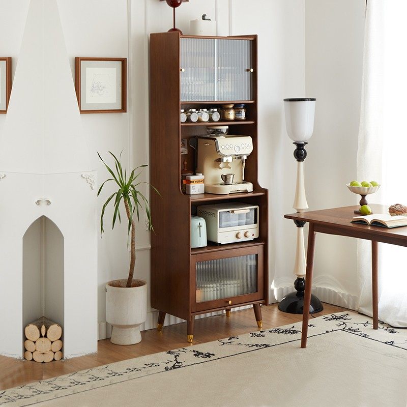 实木餐边柜储物柜胡桃木色家用客厅靠墙轻奢高酒柜置物柜收纳一体,住宅家具,餐边柜,淘宝优惠券,粉丝福利购,淘宝优惠卷