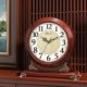 大号实木客厅座钟红木色欧式 桌面夜光静音大复古石英钟表 台钟中式