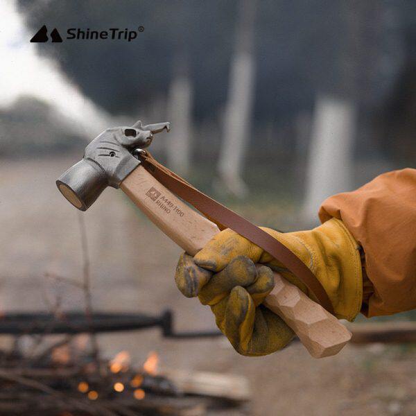 山趣户外露营地钉锤复古不锈钢铜芯多功能起钉器便携帐篷配件榔头