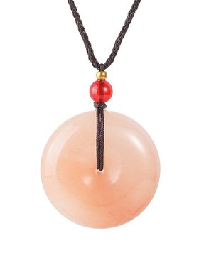 厂家现货粉色桃花酿扣吊w坠俏色新疆金丝玉加厚玉石挂件