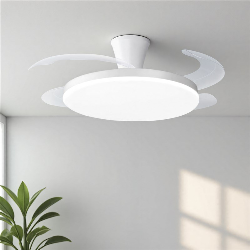 风扇灯吊扇灯简约智p能APP语音控制变频静音电扇照体灯具