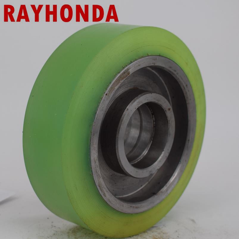 电动叉车辅助轮150X50-47绿色轮子搬易通米玛台励福堆高搬运车