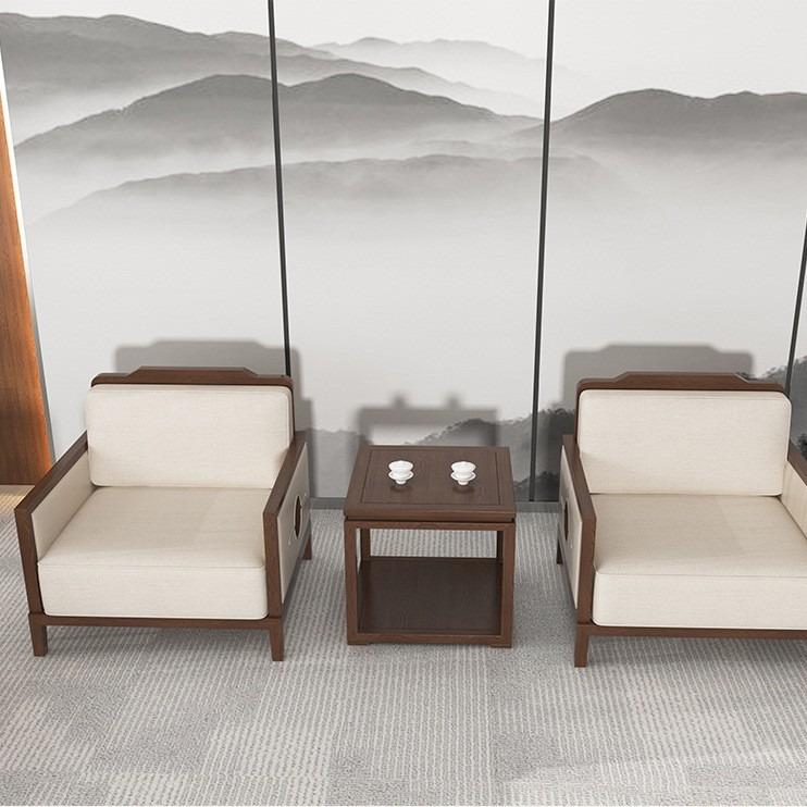 商贸沙发办公室价格贵宾接待商务现代简约单人布艺沙发茶几组合