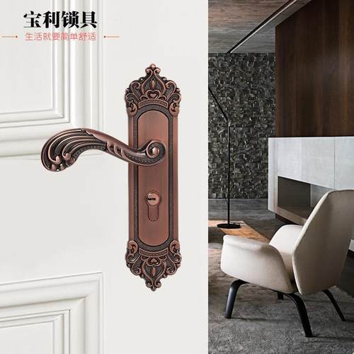 锌铝单舌欧式红青黄黑古铜执手锁机械室内门锁卧室过道门锁